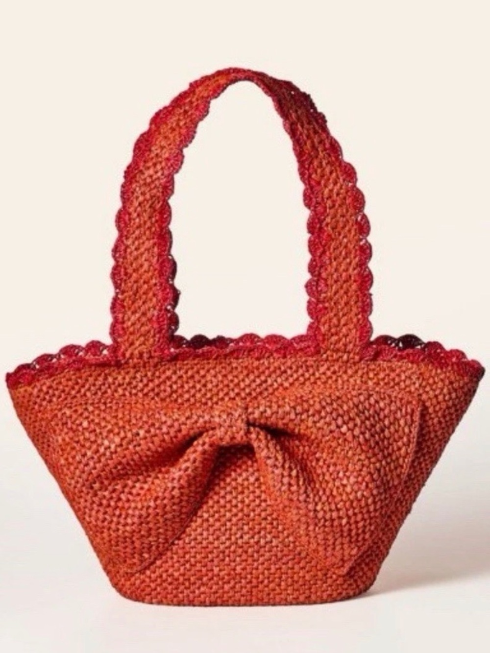 💜 Kate Spade x Target Raffia Woven
Bow Red Tote 💜